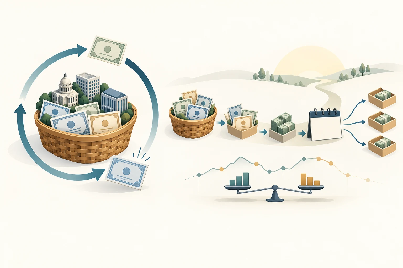 One bond fund replaces maturing bonds with new holdings; another moves proceeds to cash before its planned wind-down and net-asset distribution